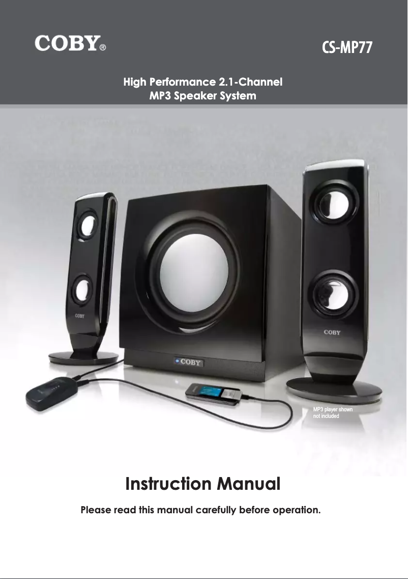 Page n°1 - Manuel utilisateur Coby CS-MP77