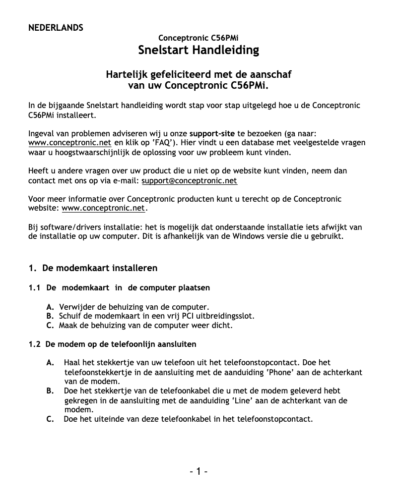 Image de la première page du manuel de l'appareil C56PMI