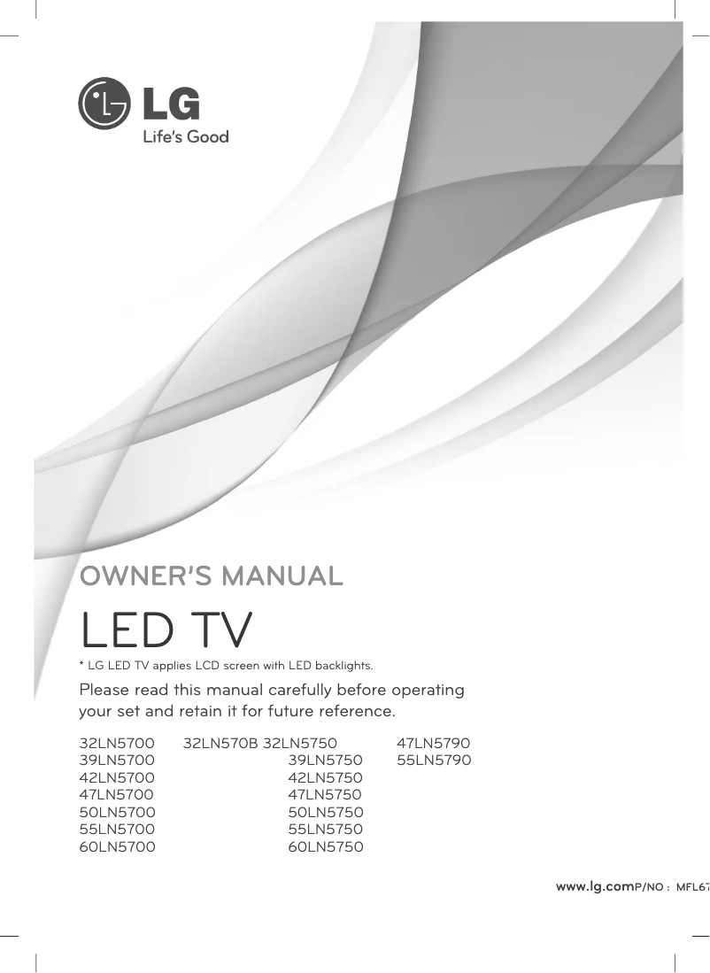 Page n°1 - Manuel utilisateur LG 47LN5750