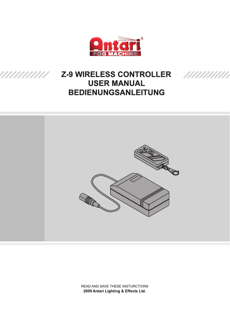 Page 1 de la notice Manuel utilisateur Antari Z-9