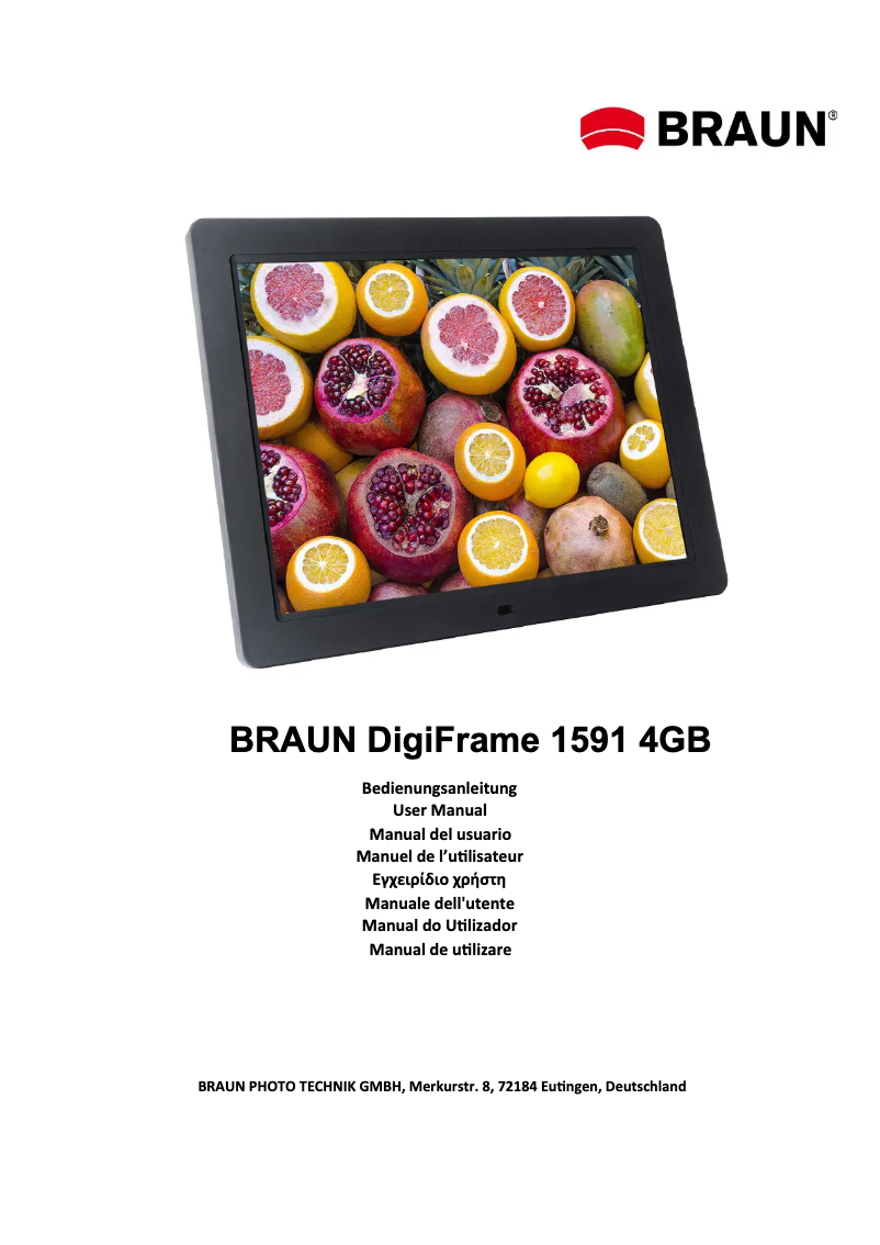 Page n°1 - Manuel utilisateur Braun DigiFrame 1591