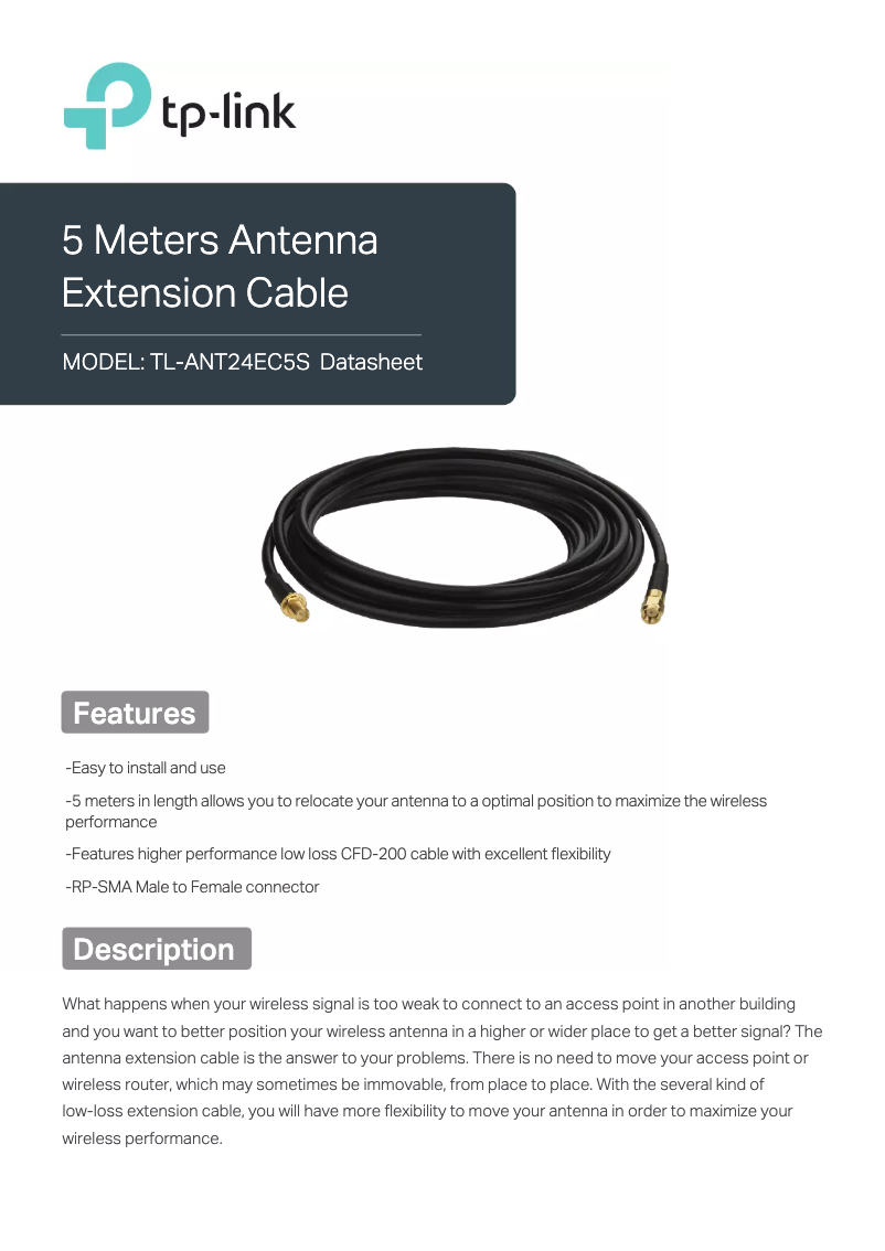 Page n°1 - Manuel utilisateur TP-Link TL-ANT24EC5S