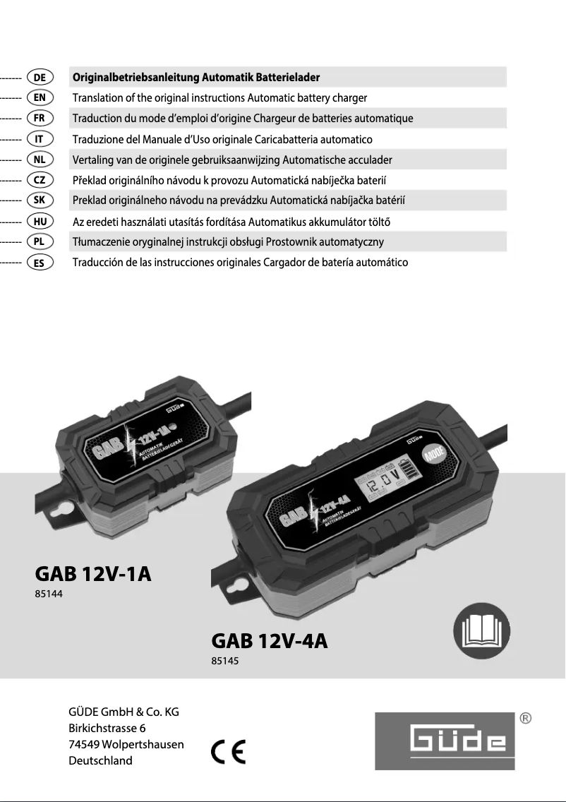 Image de la première page du manuel de l'appareil GAB 12V/6V-1A