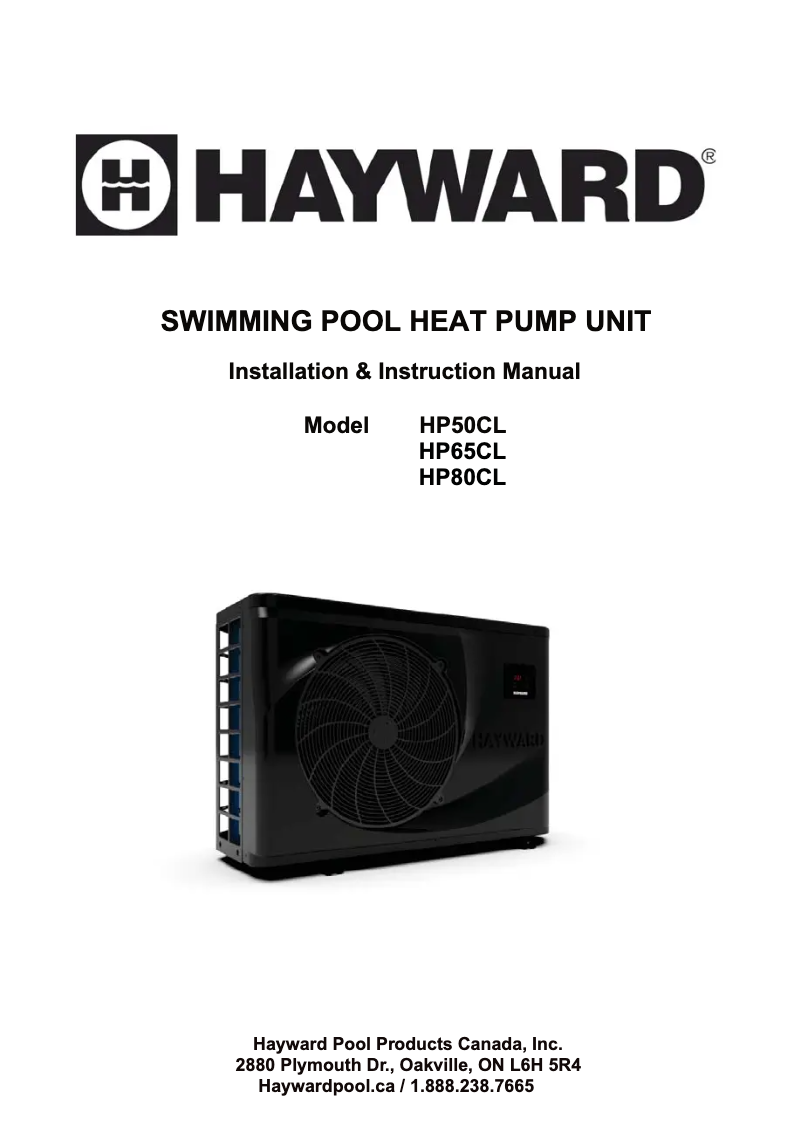 Page 1 de la notice Manuel utilisateur Hayward Classic Heat Pump