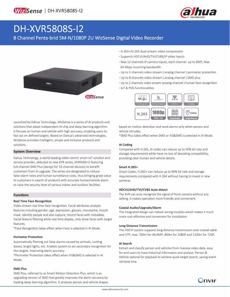 Image de la première page du manuel de l'appareil XVR5808S-I2