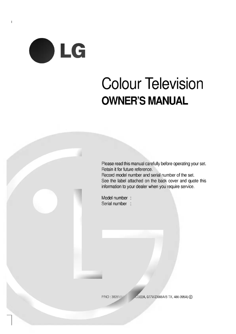 Page n°1 - Manuel utilisateur LG RT-29FA33RQ