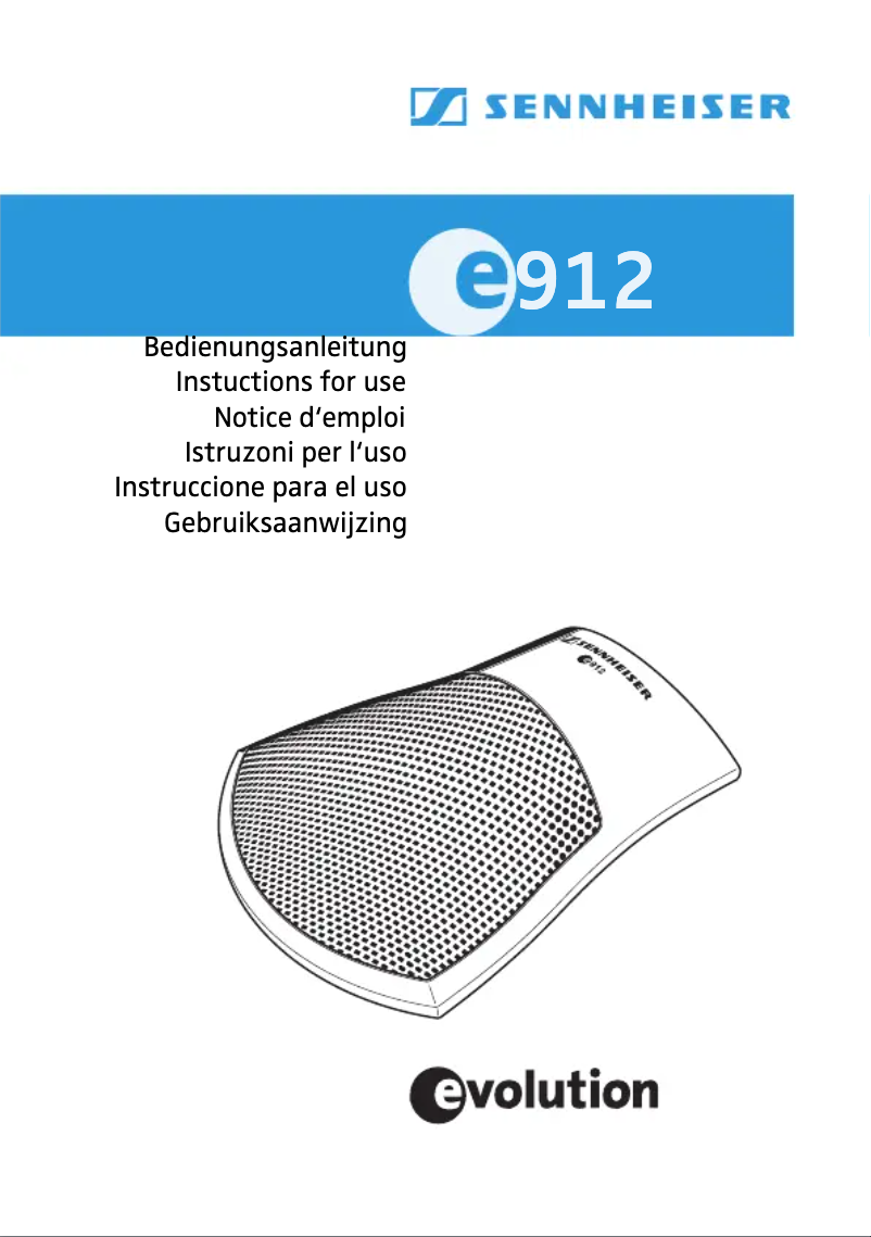 Page 1 de la notice Manuel utilisateur Sennheiser E 912 bk