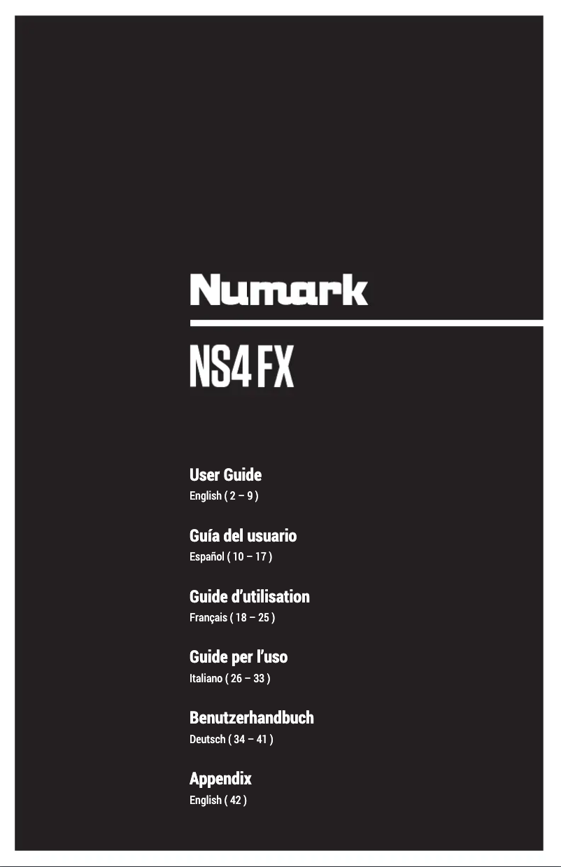 Page n°1 - Manuel utilisateur Numark NS4FX