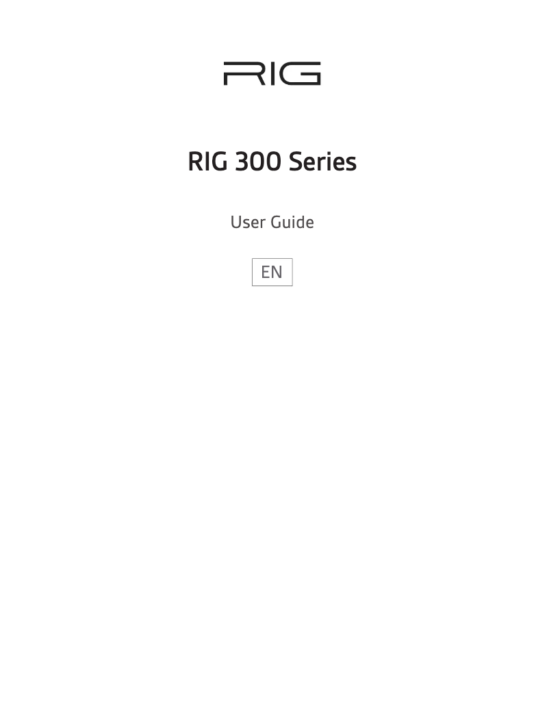 Image de la première page du manuel de l'appareil RIG 300