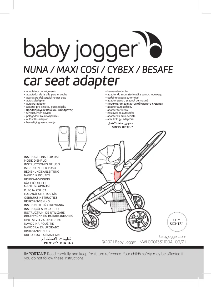 Page 1 de la notice Manuel utilisateur Baby Jogger Nuna city sights