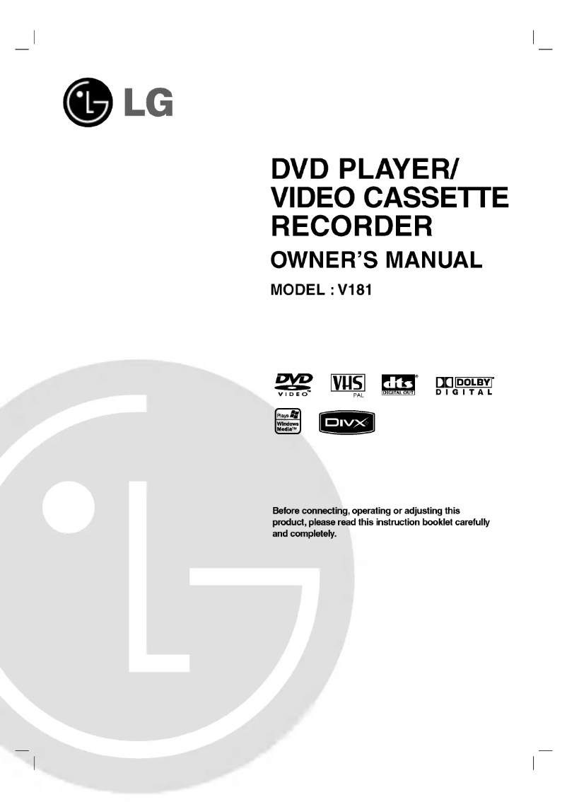 Image de la première page du manuel de l'appareil V1812W1Z