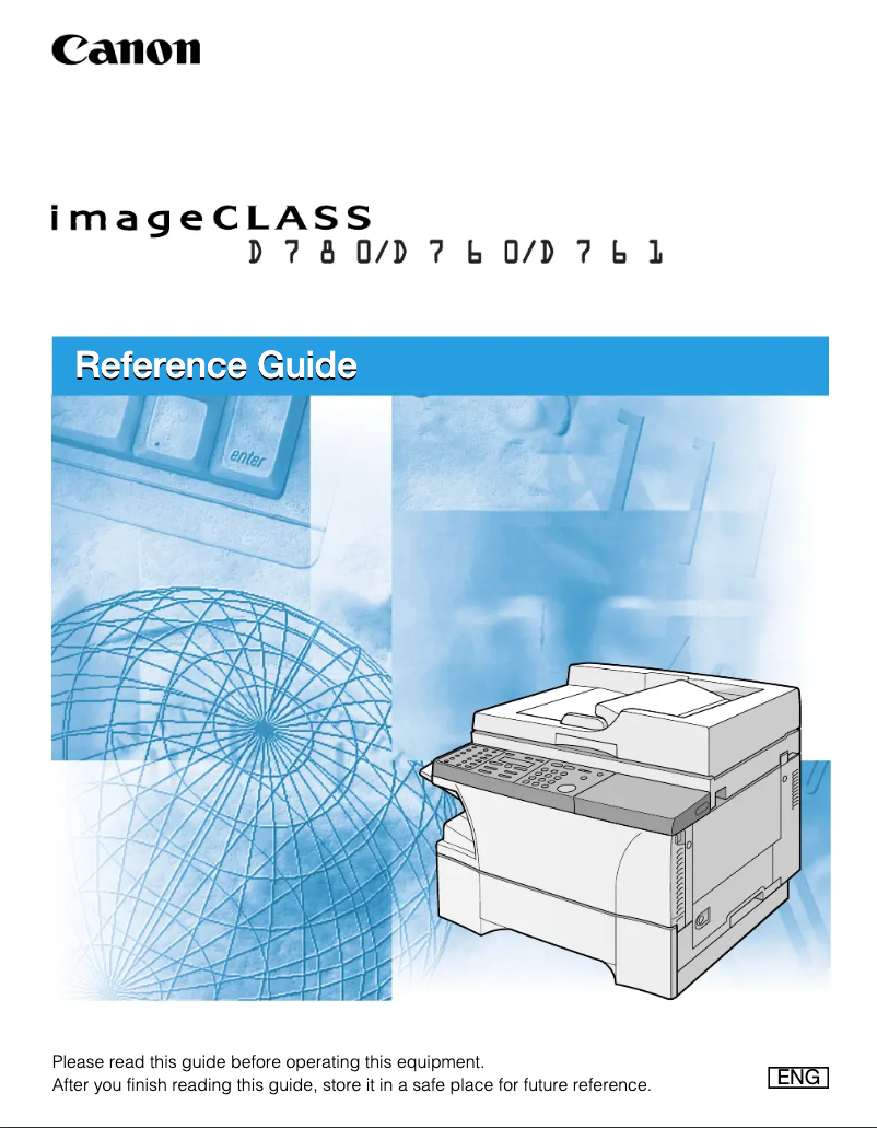 Page n°1 - Manuel utilisateur Canon imageCLASS D760
