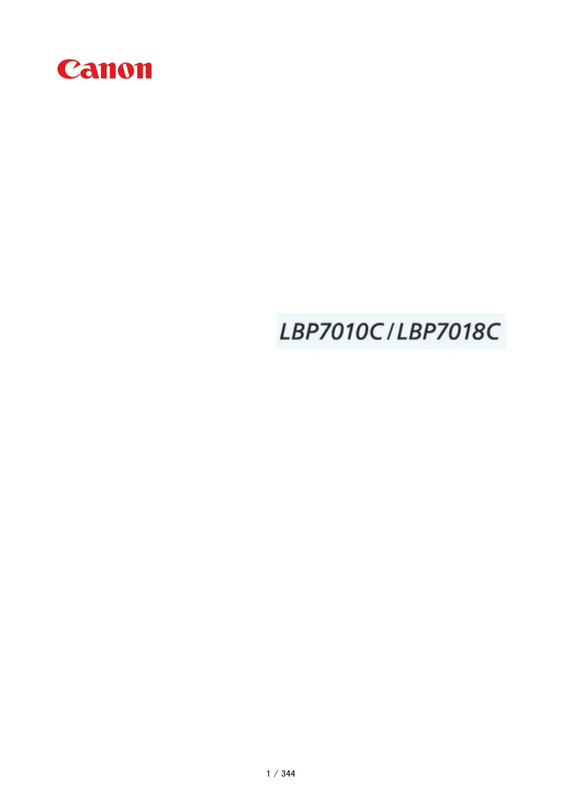 Image de la première page du manuel de l'appareil i-Sensys LBP7018C