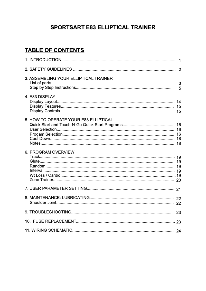 Image de la première page du manuel de l'appareil E83