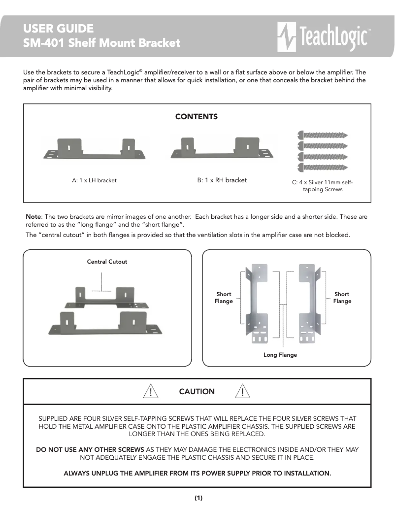 Page 1 de la notice Manuel utilisateur TeachLogic SM-401