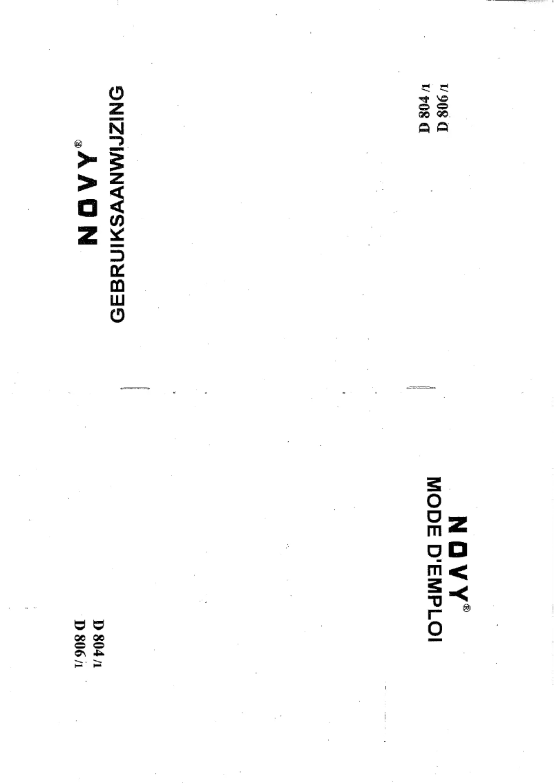 Página 1 del manual Manual de usuario Novy D 806