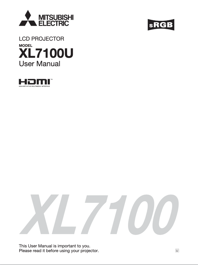 Page 1 de la notice Manuel utilisateur Mitsubishi WL7100U