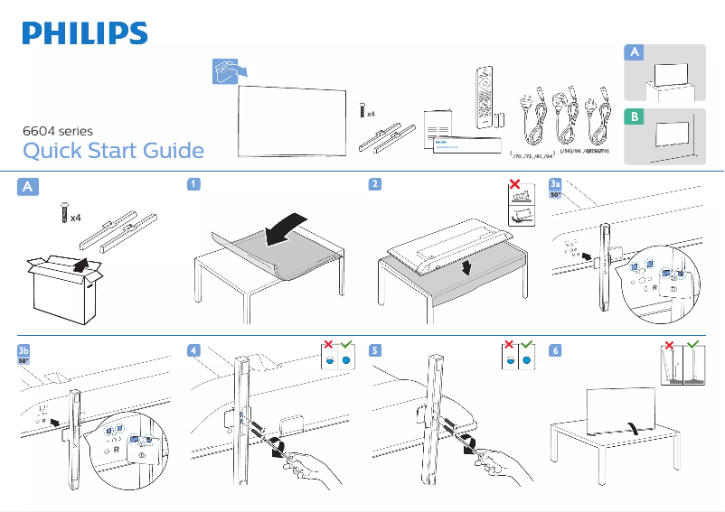 Page 1 of the manual Quick Start Guide Philips 58PUT6604