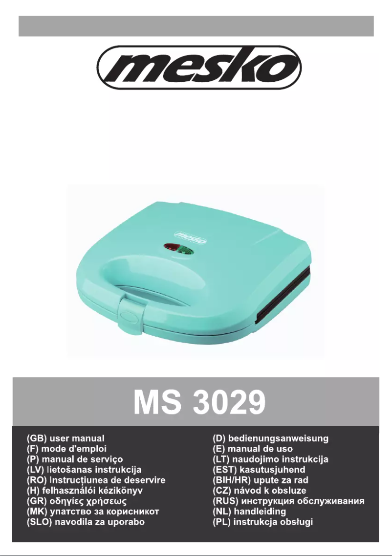 Page n°1 - Manuel utilisateur Mesko MS 3029
