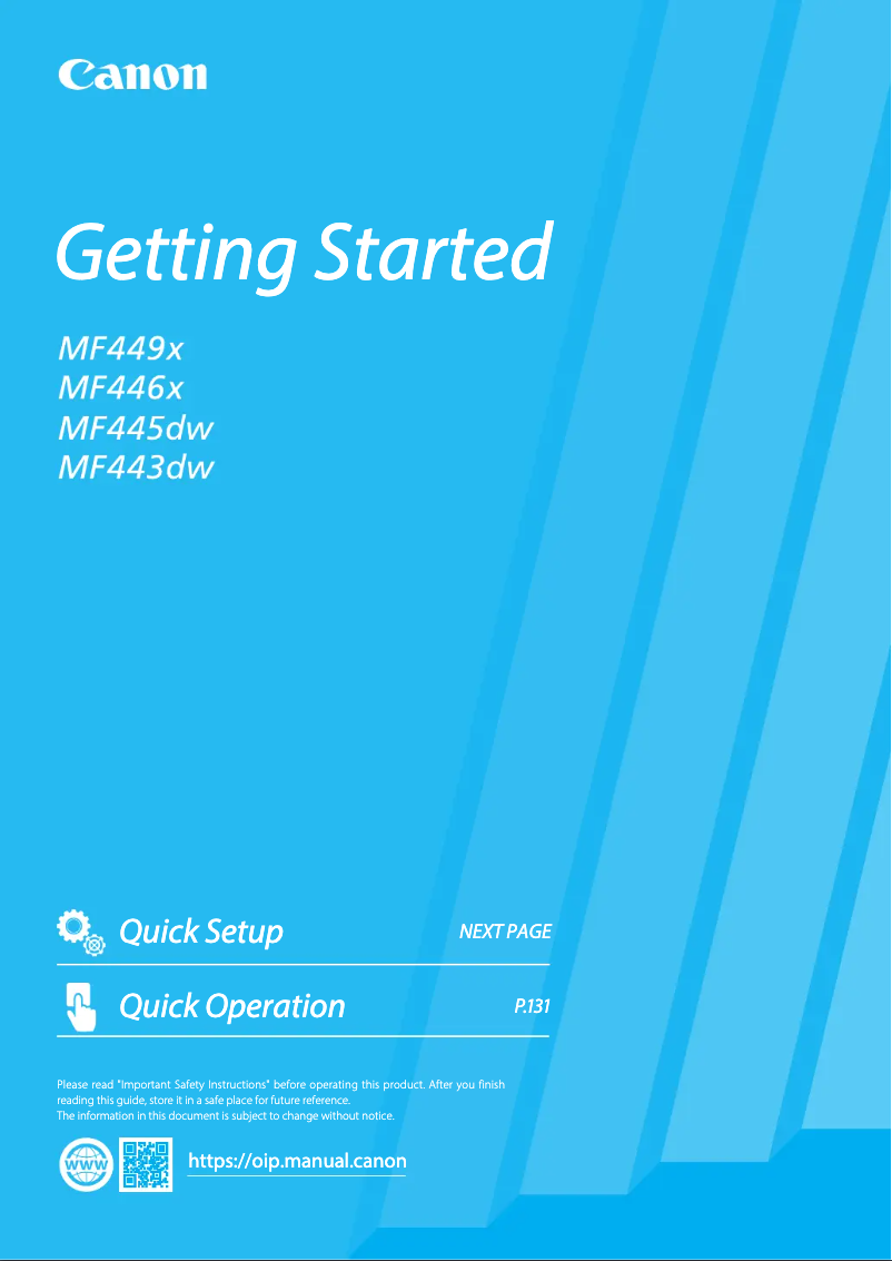 Page 1 de la notice Manuel utilisateur Canon i-SENSYS MF443dw