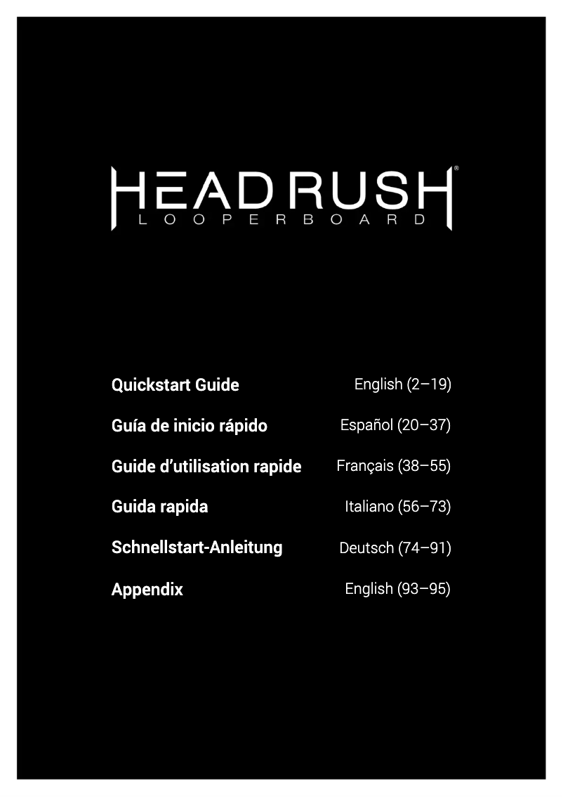 Page 1 de la notice Guide de démarrage rapide HeadRush Looperboard