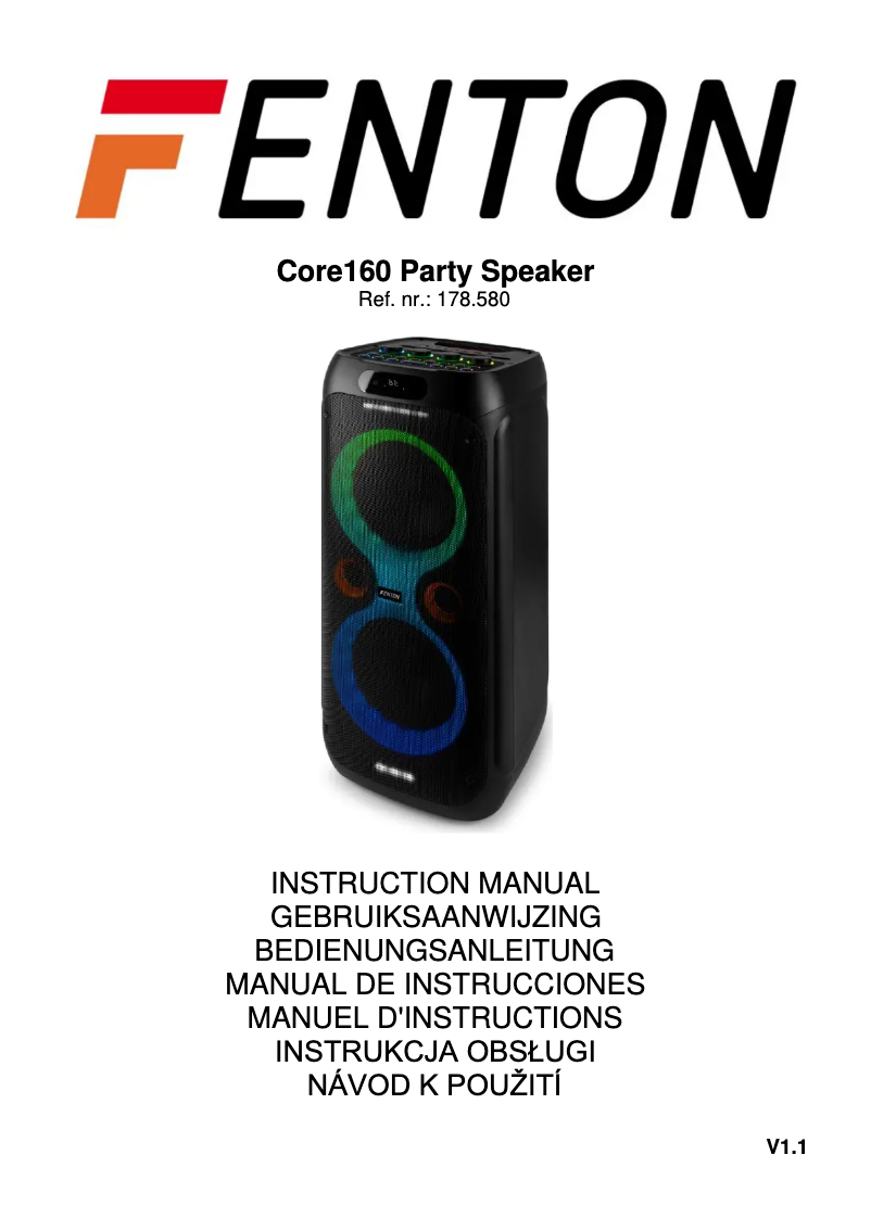 Page 1 de la notice Manuel utilisateur Fenton MDJ160