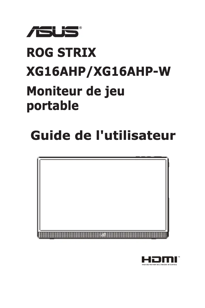 Page 1 de la notice Manuel utilisateur Asus ROG Strix XG16AHP