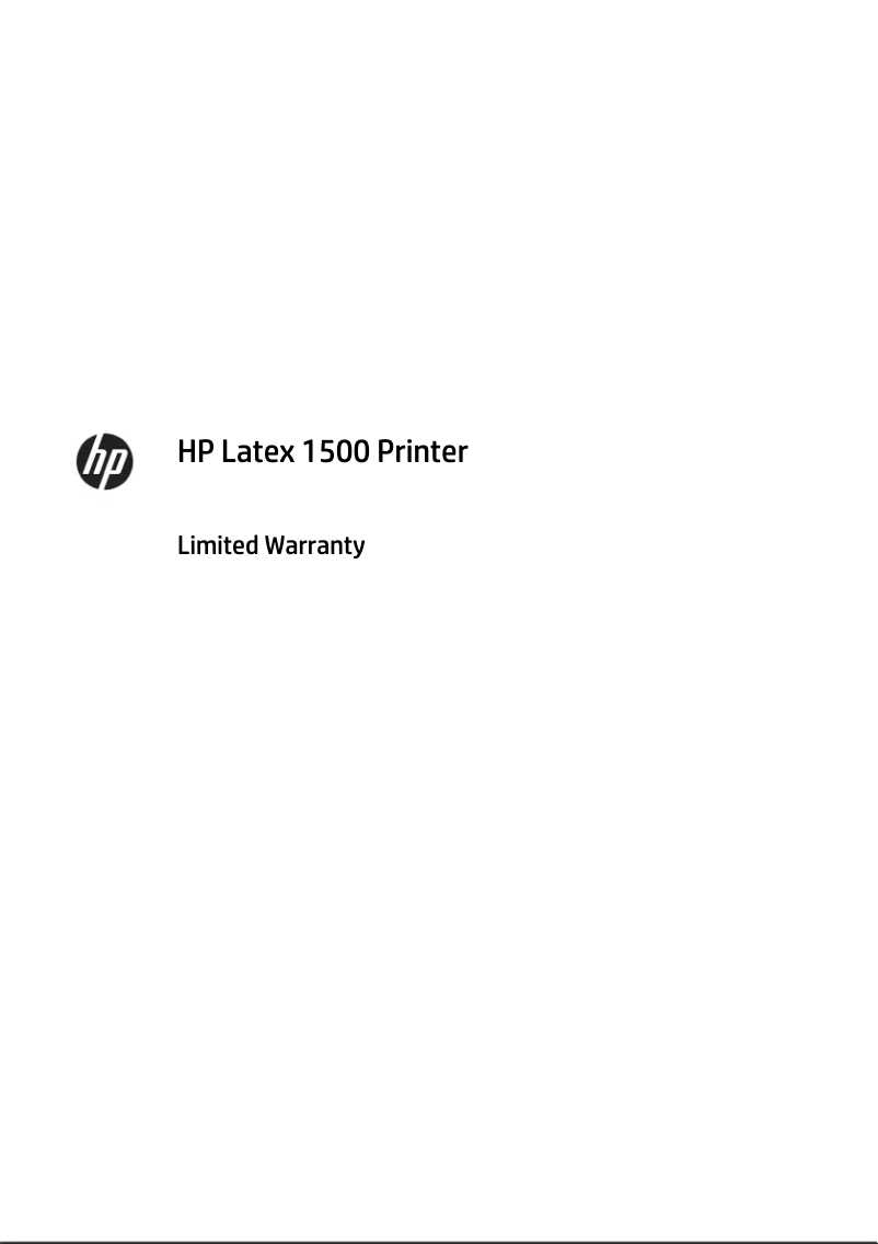 Página 1 del manual Información de garantía HP Latex 1500