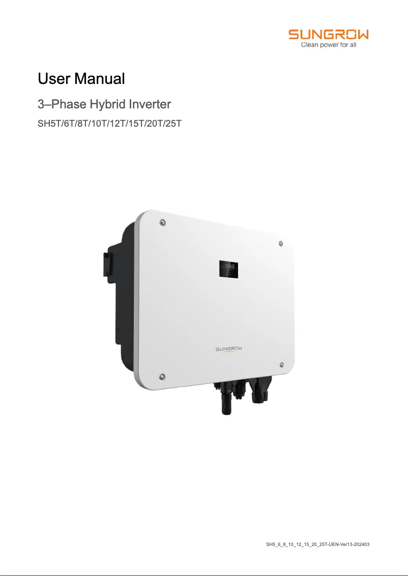 Image de la première page du manuel de l'appareil SH15T