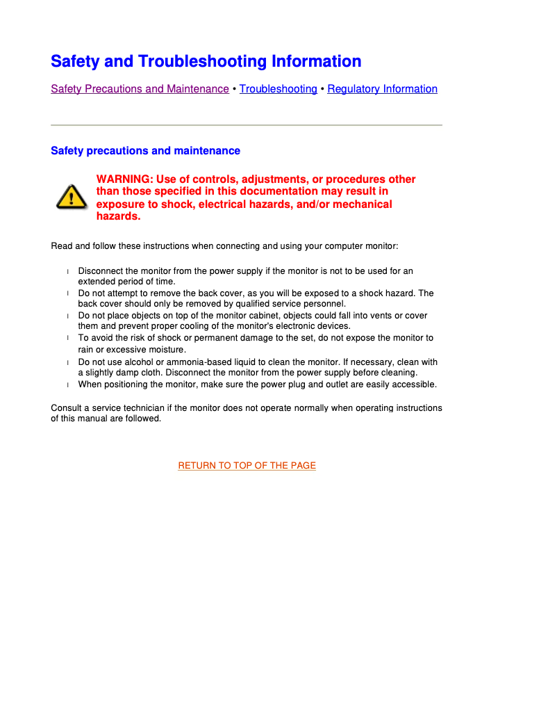 Page 1 de la notice Manuel utilisateur Philips 105S66