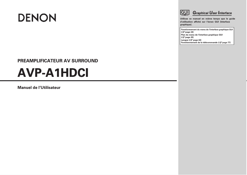 Image de la première page du manuel de l'appareil AVP-A1HDCI(A)