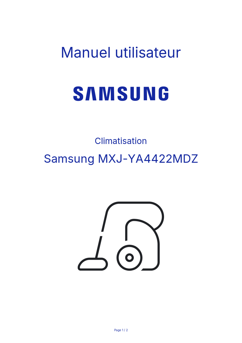 Page n°1 - Manuel utilisateur Samsung MXJ-YA4422MDZ