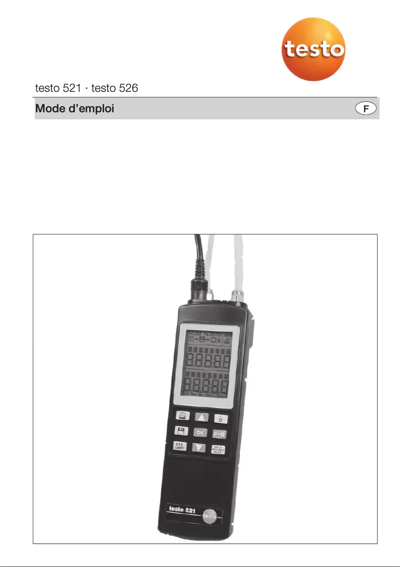 Page 1 de la notice Manuel utilisateur Testo 521
