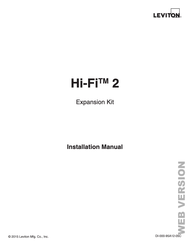 Page 1 de la notice Manuel utilisateur Leviton 95A18-1