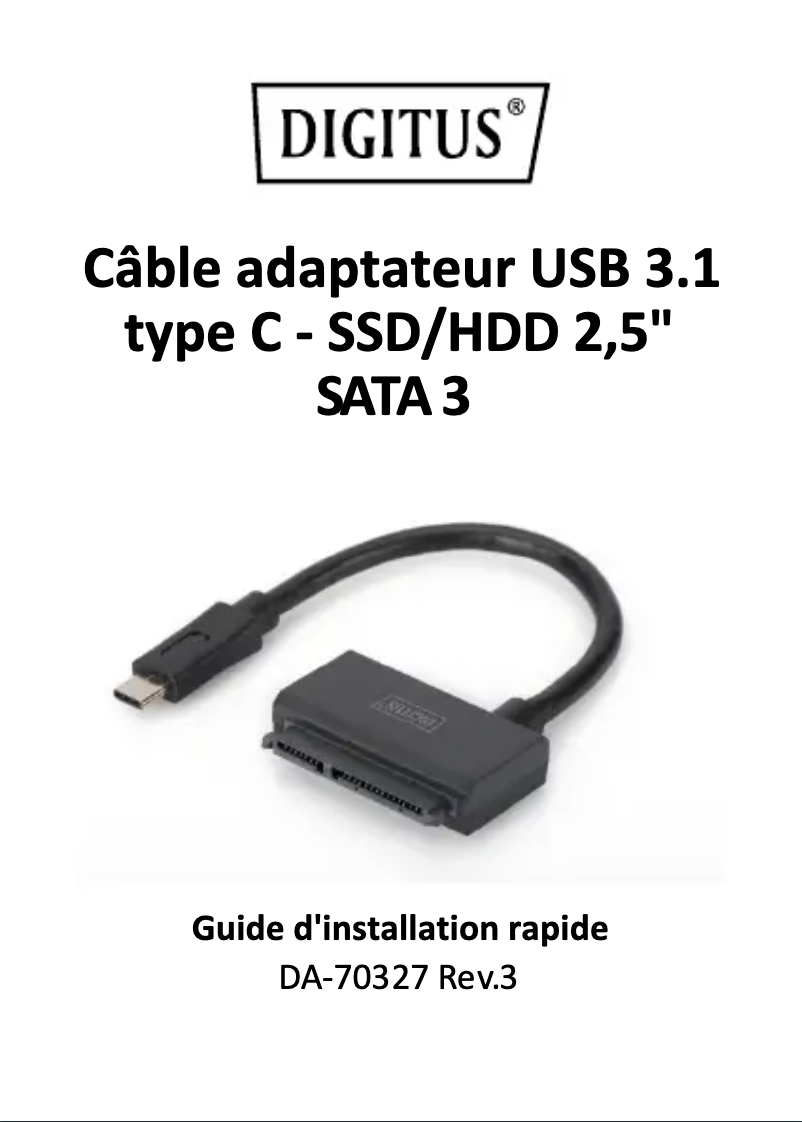 Page 1 de la notice Manuel utilisateur Digitus DA-70327
