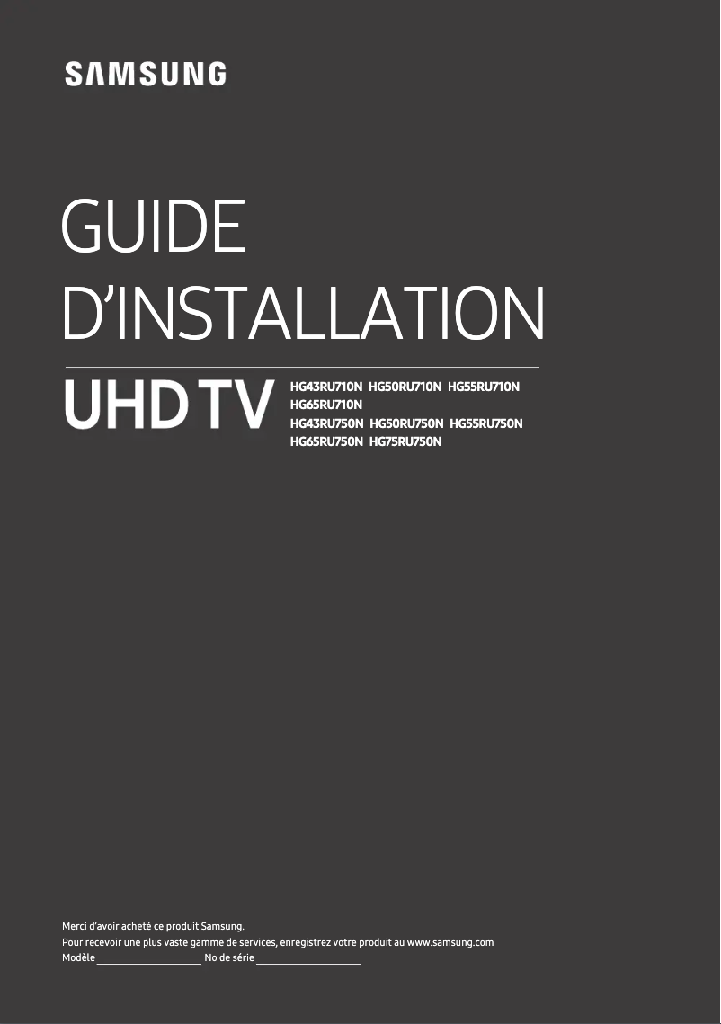 Página 1 del manual Guía de instalación Samsung HG55RU710NF