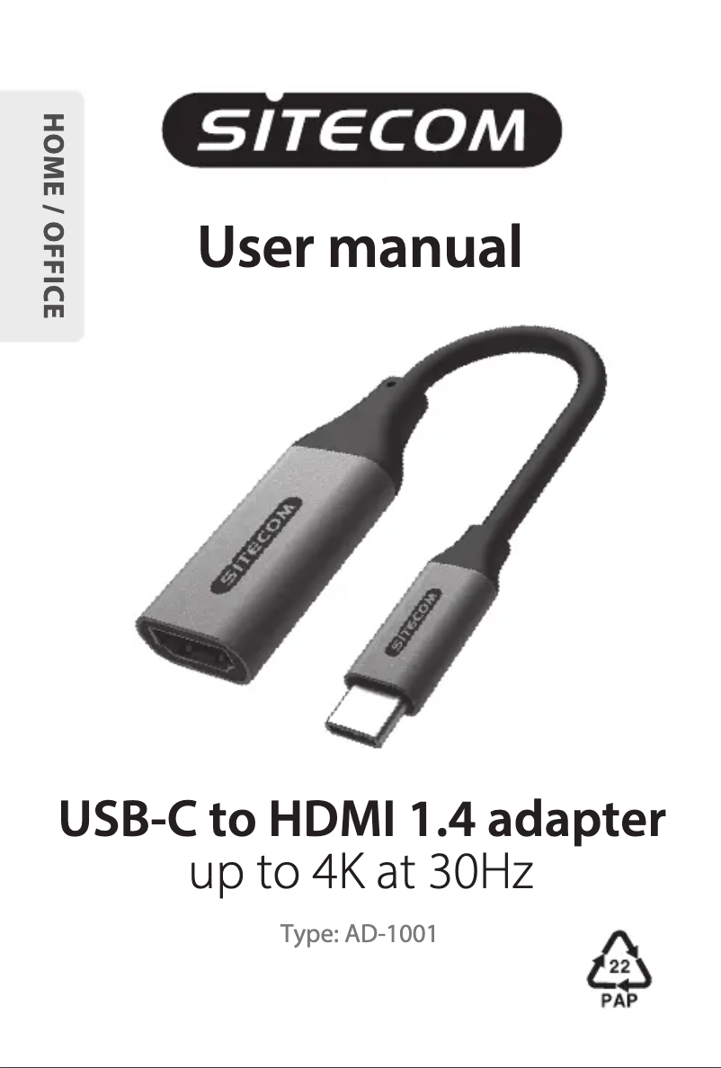 Image de la première page du manuel de l'appareil AD-1001