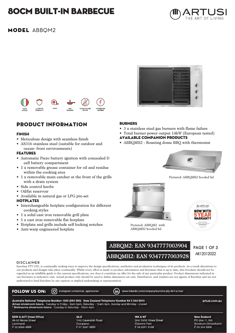 First page image of the manual for ABBQM2