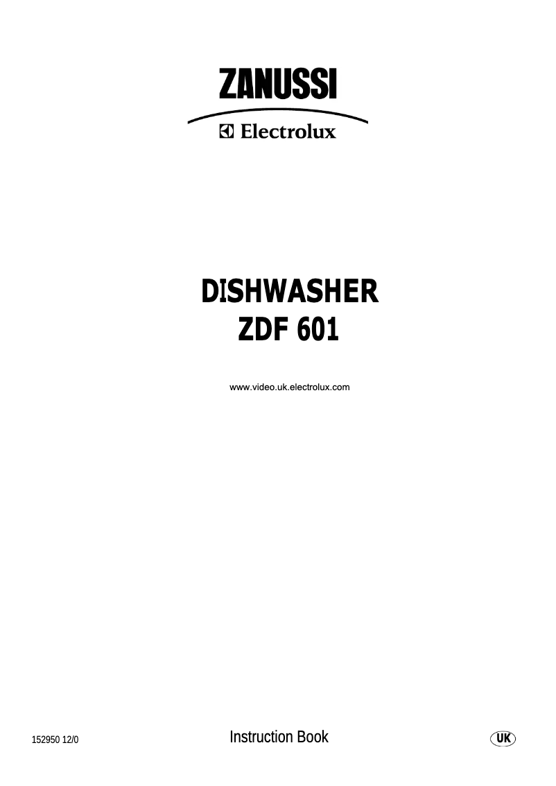 Page n°1 - Manuel utilisateur Zanussi-Electrolux ZDF601M