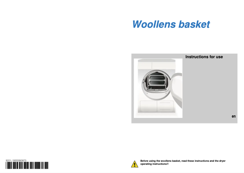 Image de la première page du manuel de l'appareil WTS865X1EU