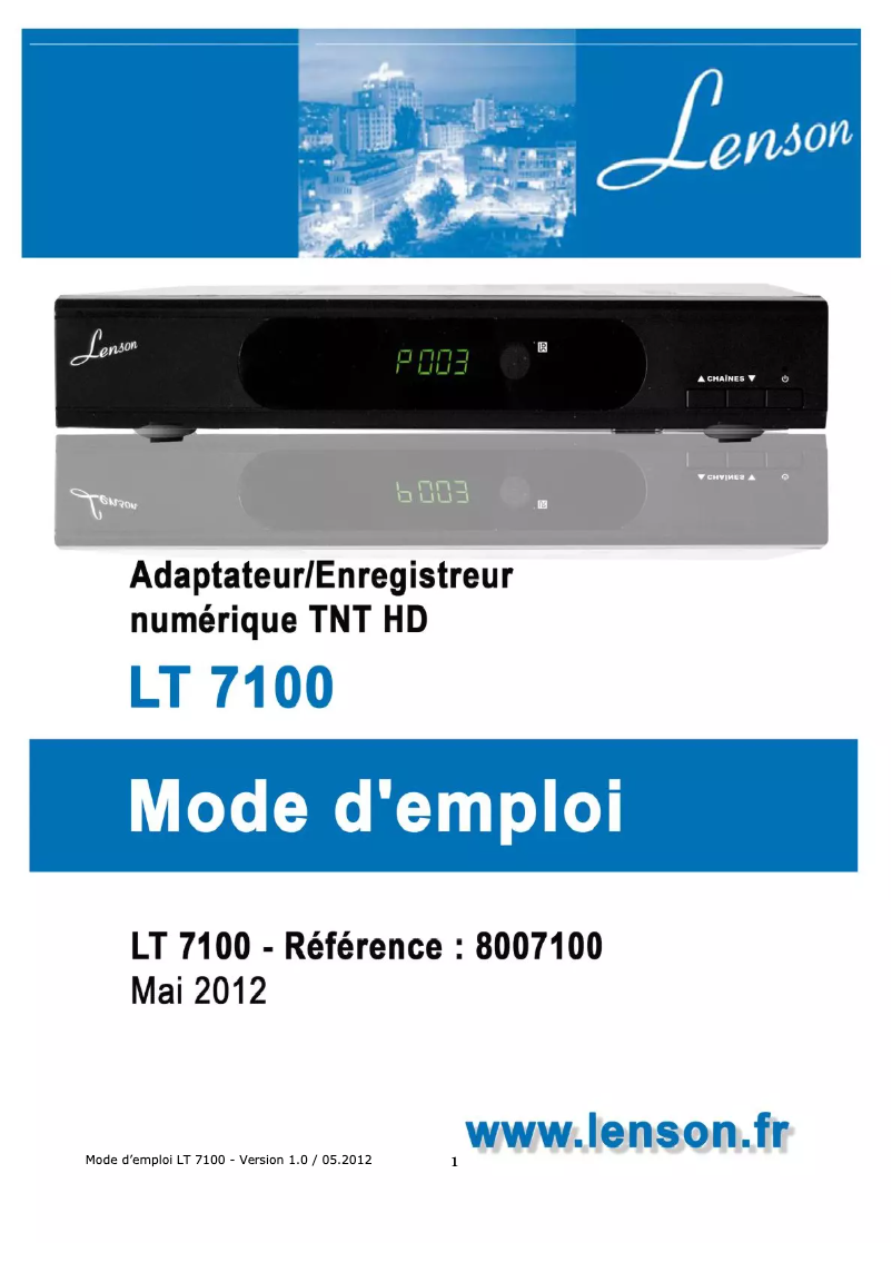 Página 1 del manual Manual de usuario Lenson LT 7100