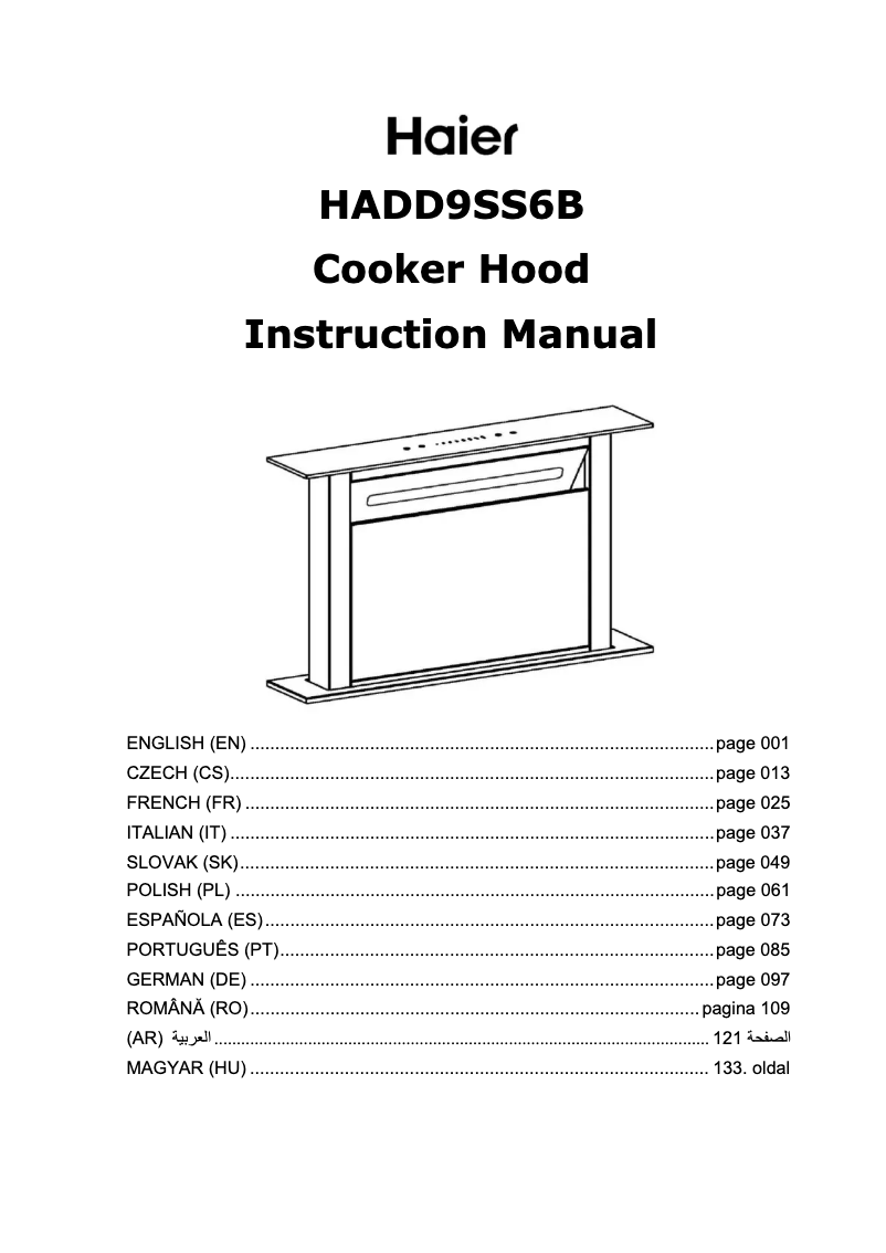 Image de la première page du manuel de l'appareil HADD9SS6B