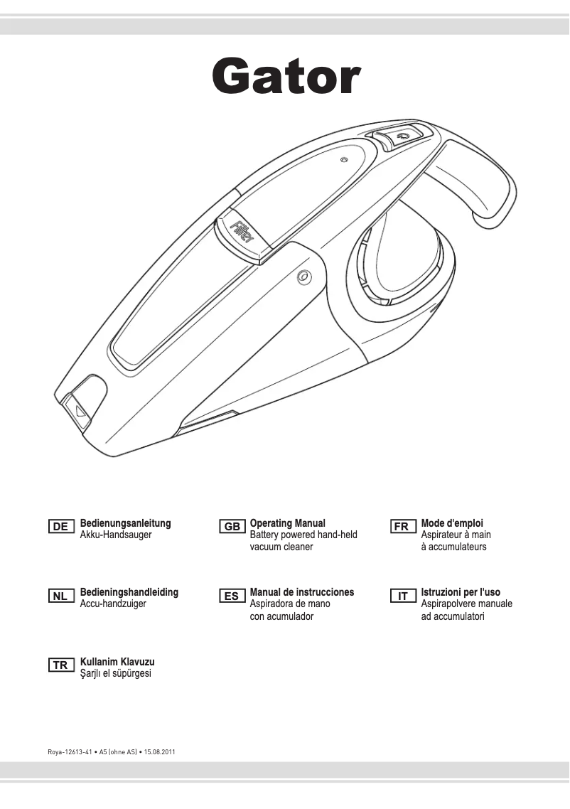 Page 1 de la notice Manuel utilisateur Dirt Devil Gator