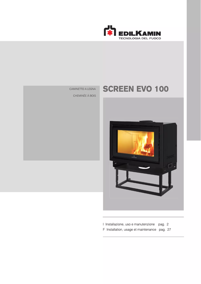 Image de la première page du manuel de l'appareil SCREEN EVO 100