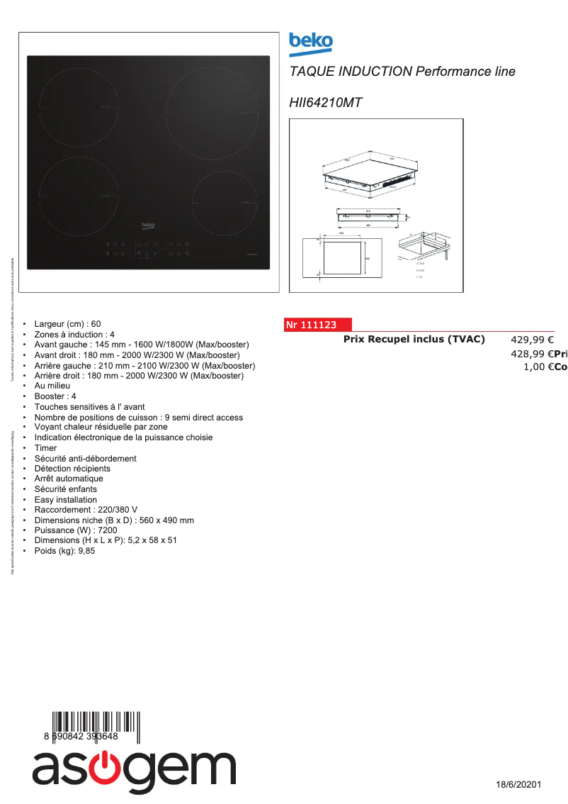 Image de la première page du manuel de l'appareil HII64210MT