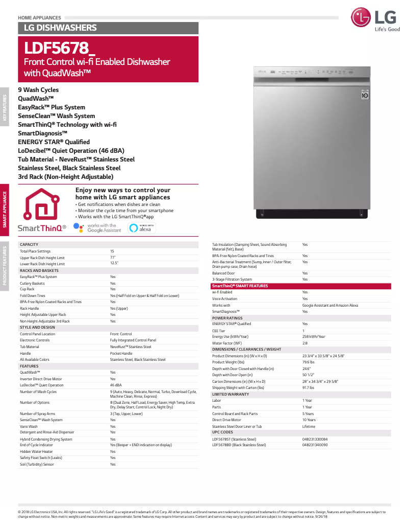 Image de la première page du manuel de l'appareil LDF5678ST