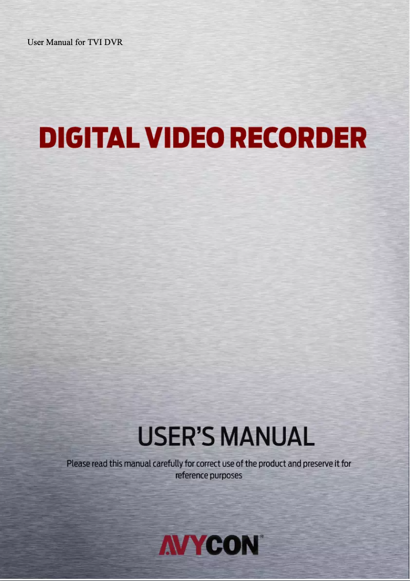 Page n°1 - Manuel utilisateur Avycon AVR-T904A