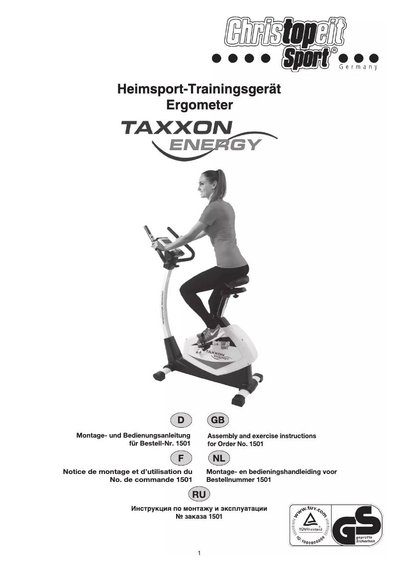Page n°1 - Manuel utilisateur Christopeit Taxxon Energy