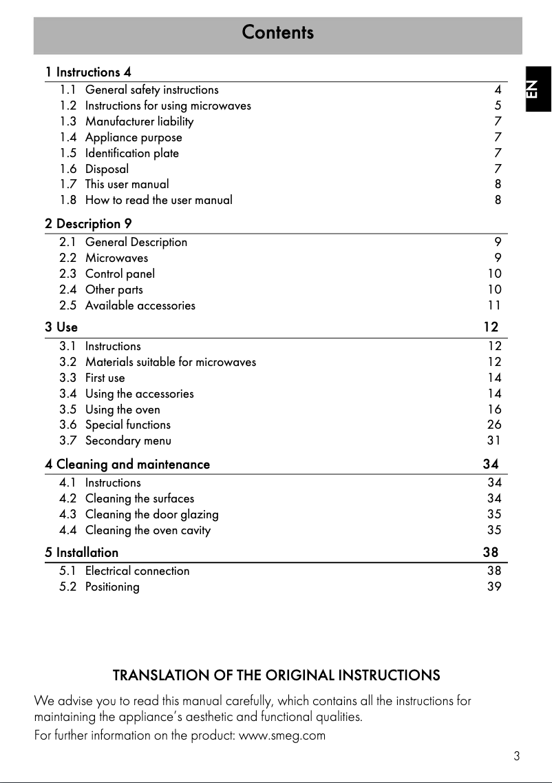 Page n°1 - Manuel utilisateur Smeg SFA4102MN