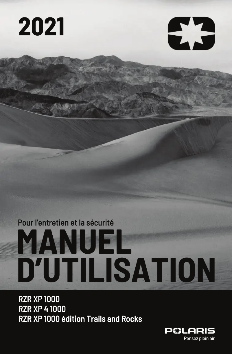 Page 1 de la notice Manuel utilisateur Polaris RZR XP 1000 Sport (2021)